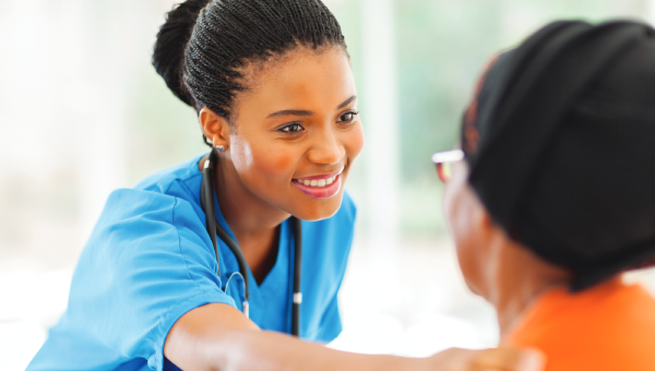 Nurse comforting a patient